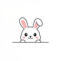 Obraz premium Cute easter bunny peeking out for easter eggs and fun