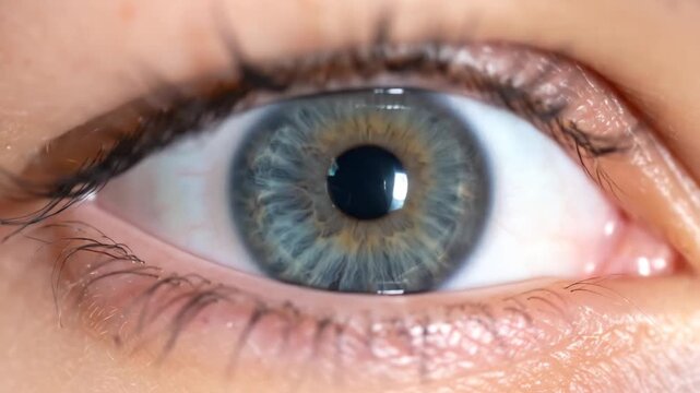 Mesmerizing Close-Up: A Detailed View of a Human Eye with Intricate Iris Patterns