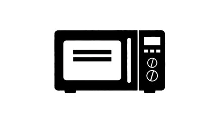 Fototapeta premium Vector illustration&nbsp;of black silhouette icon of a microwave oven on a transparent background