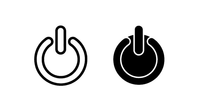 Vector illustration&nbsp;of power button icons set, on and off symbols for electronic devices on a transparent background