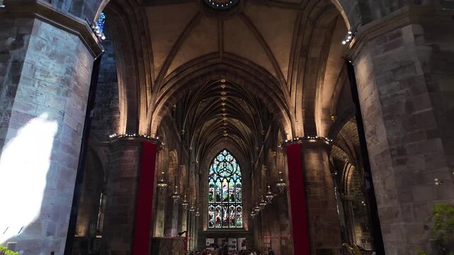 St Giles' Cathedral interior architecture in Edinburgh, Scotland, United Kingdom
