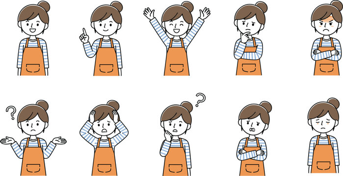 Vector illustration of cartoon character emotions featuring gestures, reactions, feelings, and communication expressions in multiple poses