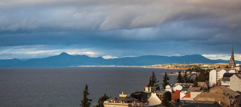 lake bled    and aerial view of the  of San Carlos de Bariloche,   Patagonia Argentina