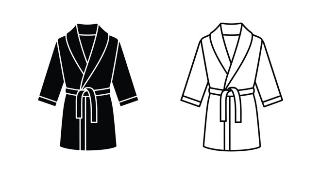 Black and white robe illustrations Vector