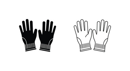 Fototapeta premium Black and white gloves drawing Vector