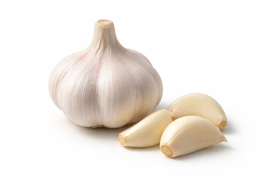 garlic on white background