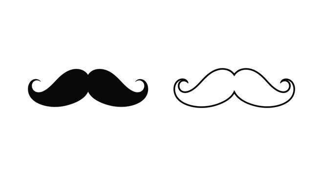 Vintage mustache illustrations Vector