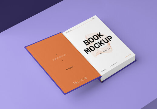 Open Hardcover Book Mockup