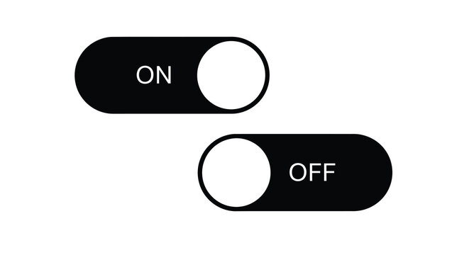 Simple on and off switch icons modern vector graphic silhouette