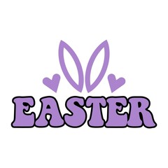 Fototapeta premium Easter typography clip art design on plain white transparent isolated background for card, shirt, hoodie, sweatshirt, apparel, tag, mug, icon, poster or badge