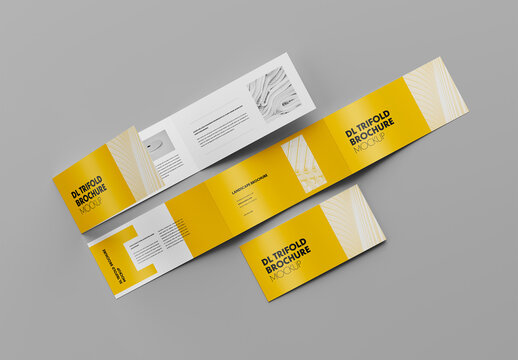 Landscape DL Trifold Brochure Mockup