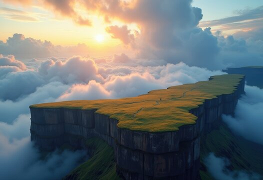 Expansive Plateau Overlook Scenic View Dramatic Sky Cloud Formation Evocative Aesthetic