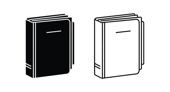 Black and white books side by side Vector