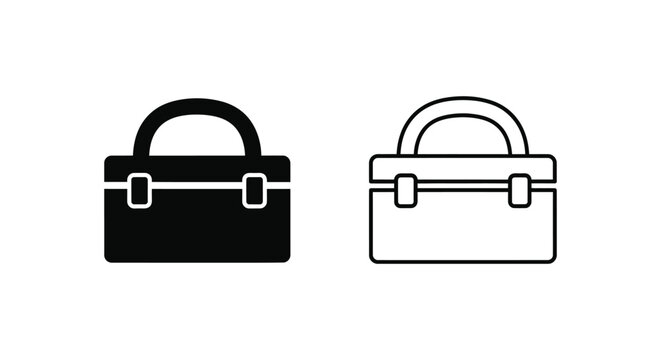Black and white handbag icons Vector