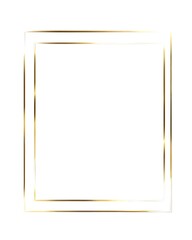 Fototapeta premium Ultra-thin gold border forming a modern square outline isolated on white background 