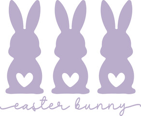 Obraz premium Easter bunny typography clip art design on plain white transparent isolated background for card, shirt, hoodie, sweatshirt, apparel, tag, mug, icon, poster or badge