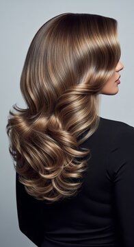 Exquisite Bronde Hair A Symphony of Light Brown and Blonde Tones, Expertly Styled into Voluminous Waves