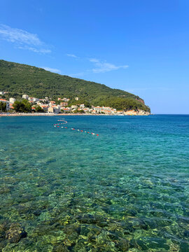 Adriatic sea in Montenegro Budva riviera. 
