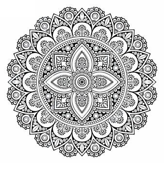 Intricate ethnic mandala pattern coloring page