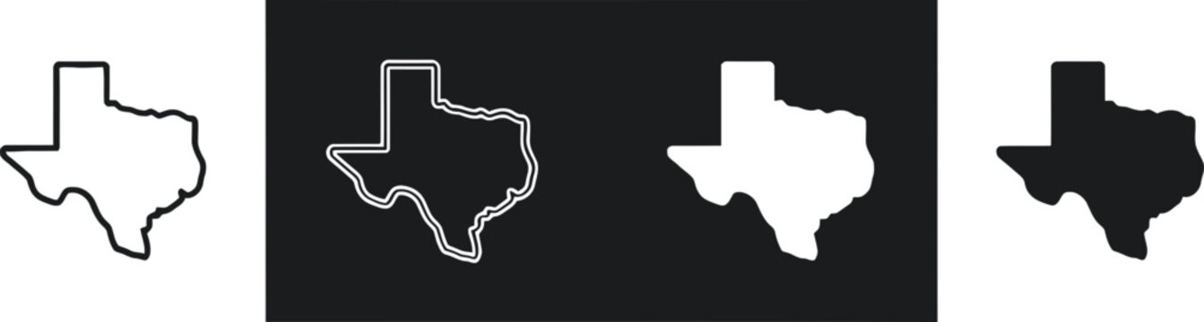 texas state map outline series minimalist flat design vector illustration