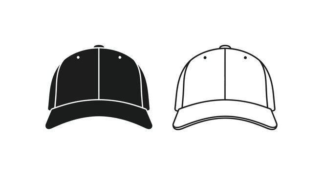 Black and white baseball cap illustration Vector