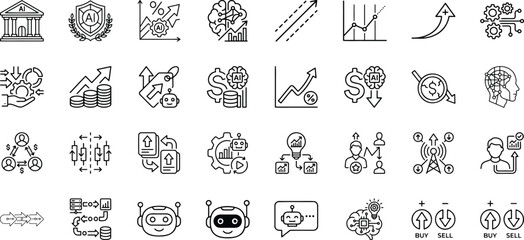Fototapeta premium Digital banking and artificial intelligence price comparison shopping icons