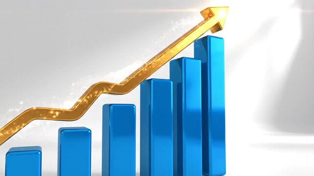 Abstract chart with arrow indicating growth and success