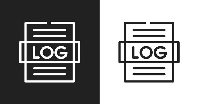 Logs icon. Linear black, white icon from winter collection. Outline logs vector. Thin line symbol isolated on white and black background