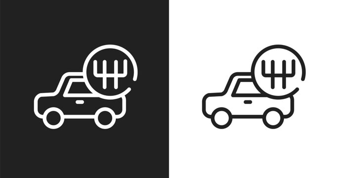 Shift icon. Linear black, white icon from car service collection. Outline shift vector. Thin line symbol isolated on white and black background