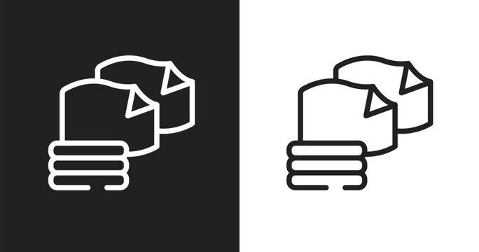 Microfiber icon. Linear black, white icon from car wash collection. Outline microfiber vector. Thin line symbol isolated on white and black background