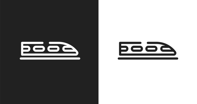 Hyperloop icon. Linear black, white icon from public transportation collection. Outline hyperloop vector. Thin line symbol isolated on white and black background