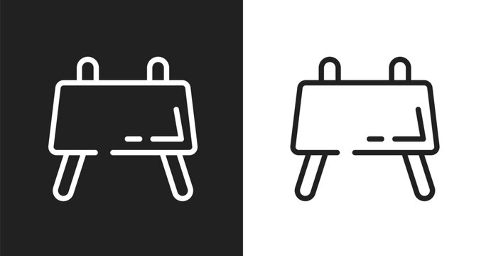 Buck icon. Linear black, white icon from gym collection. Outline buck vector. Thin line symbol isolated on white and black background