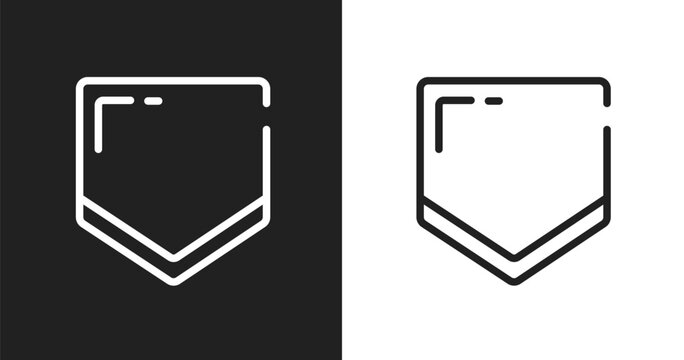 Home plate icon. Linear black, white icon from baseball collection. Outline home plate vector. Thin line symbol isolated on white and black background
