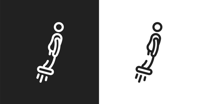 Flyboard icon. Linear black, white icon from x treme collection. Outline flyboard vector. Thin line symbol isolated on white and black background