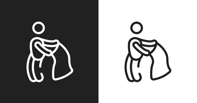 Bullfight icon. Linear black, white icon from x treme collection. Outline bullfight vector. Thin line symbol isolated on white and black background