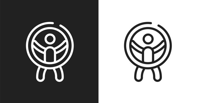 Zorbing icon. Linear black, white icon from x treme collection. Outline zorbing vector. Thin line symbol isolated on white and black background