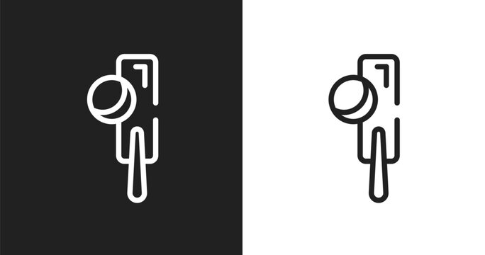 Crocket icon. Linear black, white icon from sports & games collection. Outline crocket vector. Thin line symbol isolated on white and black background