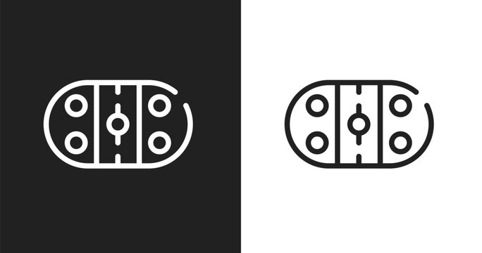 Arena icon. Linear black, white icon from hockey collection. Outline arena vector. Thin line symbol isolated on white and black background