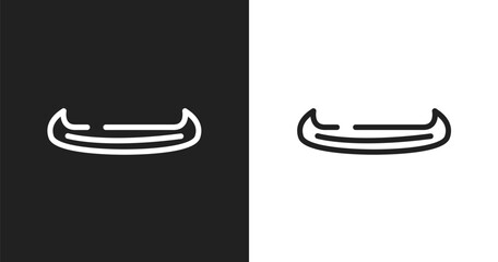 Native american canoe icon. Linear black, white icon from american indigenous signals collection. Outline native american canoe icon vector. Thin line symbol for use on web and mobile apps, logo, © VectorStockDesign