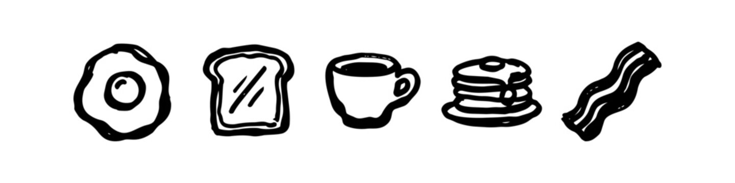 Set of black and white flat icons representing software development, mobile app design, cloud computing, programming code, and technical engineering on a white background.