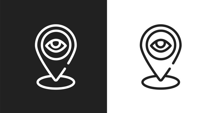 Tracking sign icon. Linear black, white icon from indications collection. Outline tracking sign vector. Thin line symbol isolated on white and black background