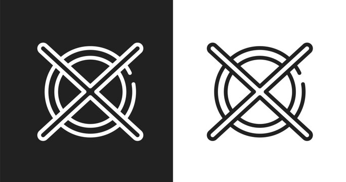 Do not dry clean icon. Linear black, white icon from laundry instructions collection. Outline do not dry clean vector. Thin line symbol isolated on white and black background