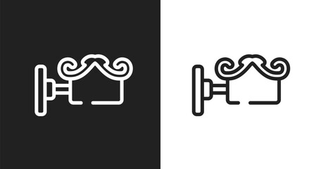 Decorative signboard icon. Linear black, white icon from signals collection. Outline decorative signboard vector. Thin line symbol isolated on white and black background © VectorStockDesign