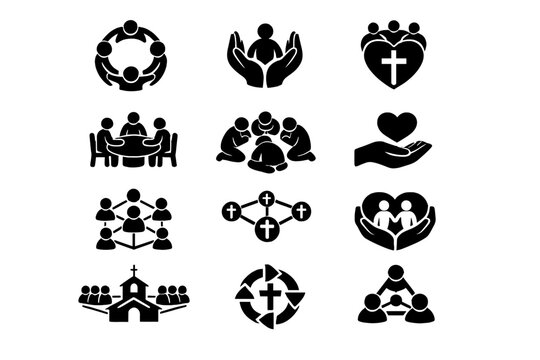 Diagram image generation faith group icon helping simple network heart vector fill