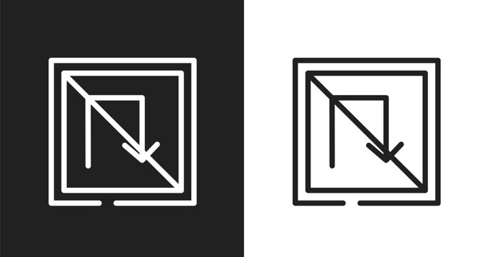 No turn icon. Linear black, white icon from parking collection. Outline no turn vector. Thin line symbol isolated on white and black background