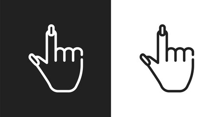 Fototapeta premium Finger with nail icon. Linear black, white icon from beauty salon collection. Outline finger with nail vector. Thin line symbol isolated on white and black background