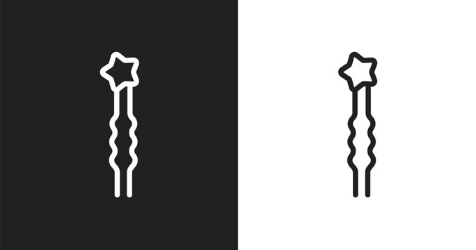 Two hairpins icon. Linear black, white icon from beautiful collection. Outline two hairpins vector. Thin line symbol isolated on white and black background