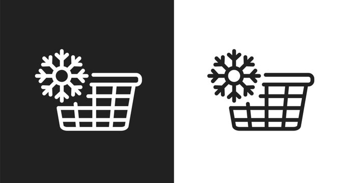 Cold water icon. Linear black, white icon from sauna collection. Outline cold water vector. Thin line symbol isolated on white and black background