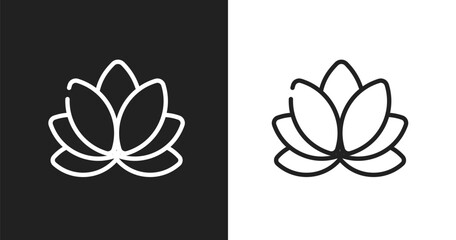 Fototapeta premium Lily icon. Linear black, white icon from spa & wellness collection. Outline lily vector. Thin line symbol isolated on white and black background