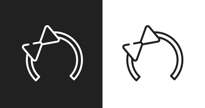Hair tie icon. Linear black, white icon from hairdressing collection. Outline hair tie vector. Thin line symbol isolated on white and black background